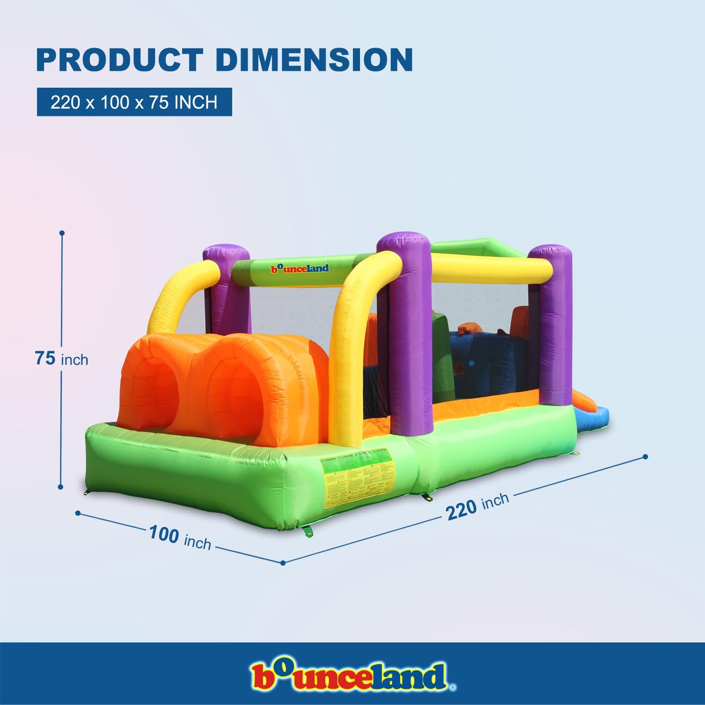 Bounce House Bounceland Inflatable Bouncer Obstacle Pro-Racer Combo Slides