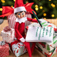 The Elf on the Shelf Blue Eyed Spanish Girl Scout Elf with Claus Couture Collection Tiny Tinsel Dress