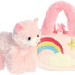 Aurora® Fashionable Fancy Pals™ Pastel Rainbow™ Kitty Stuffed Animal - On-The-go Companions - Stylish Accessories - Pink 7 Inches