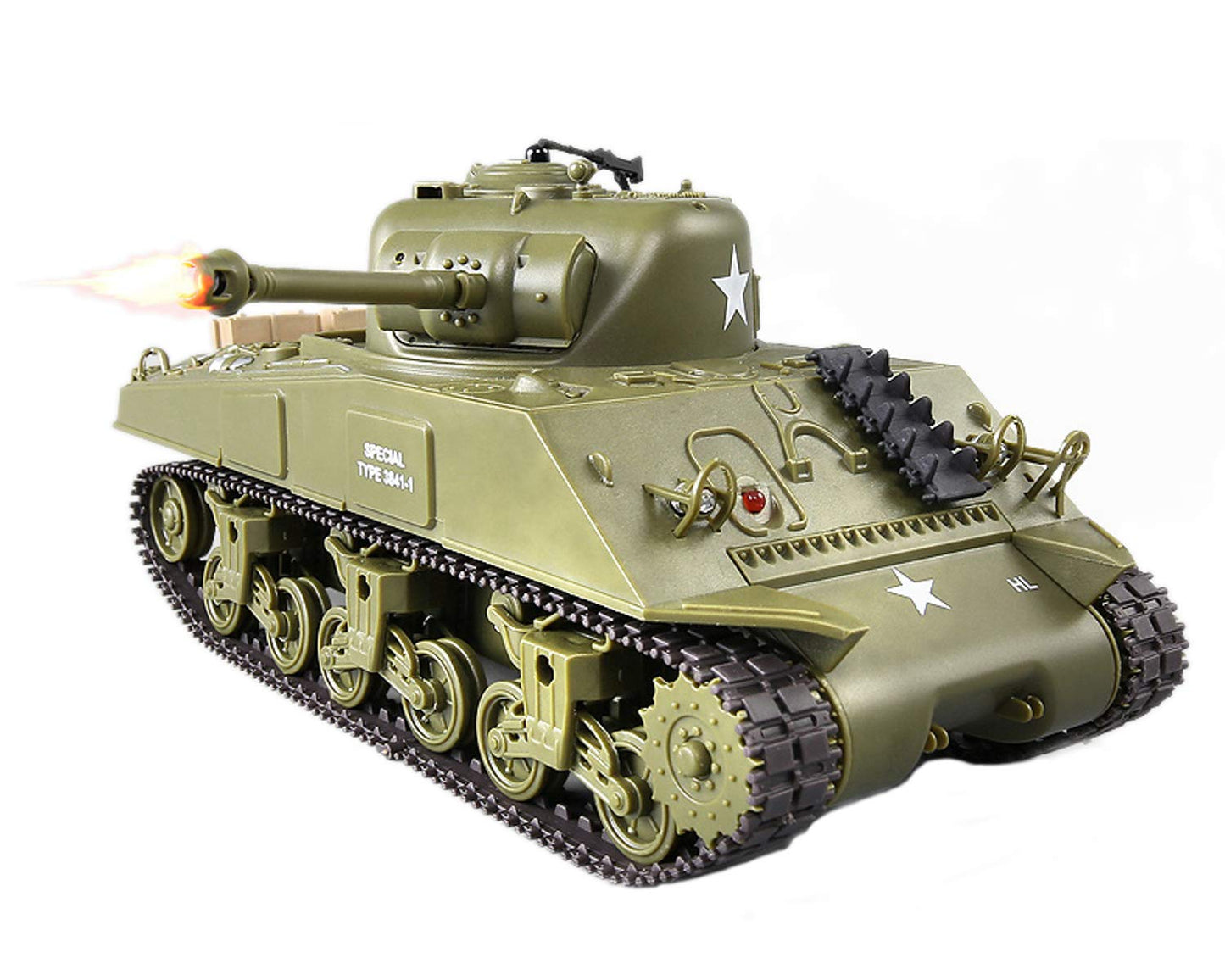 POCO DIVO Sherman M4A3 US Medium Tank RC IR Battle Panzer 2.4Ghz 1/30 Scale Model Military Vehicle w. Sound & Light