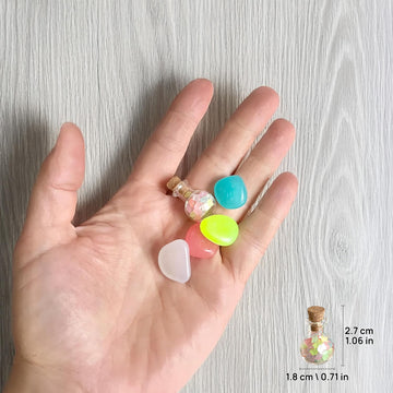 Miniature Gnome Magic Bottle with Glowing Stones, Fairy Garden Accessories, Gnome Door Decoration