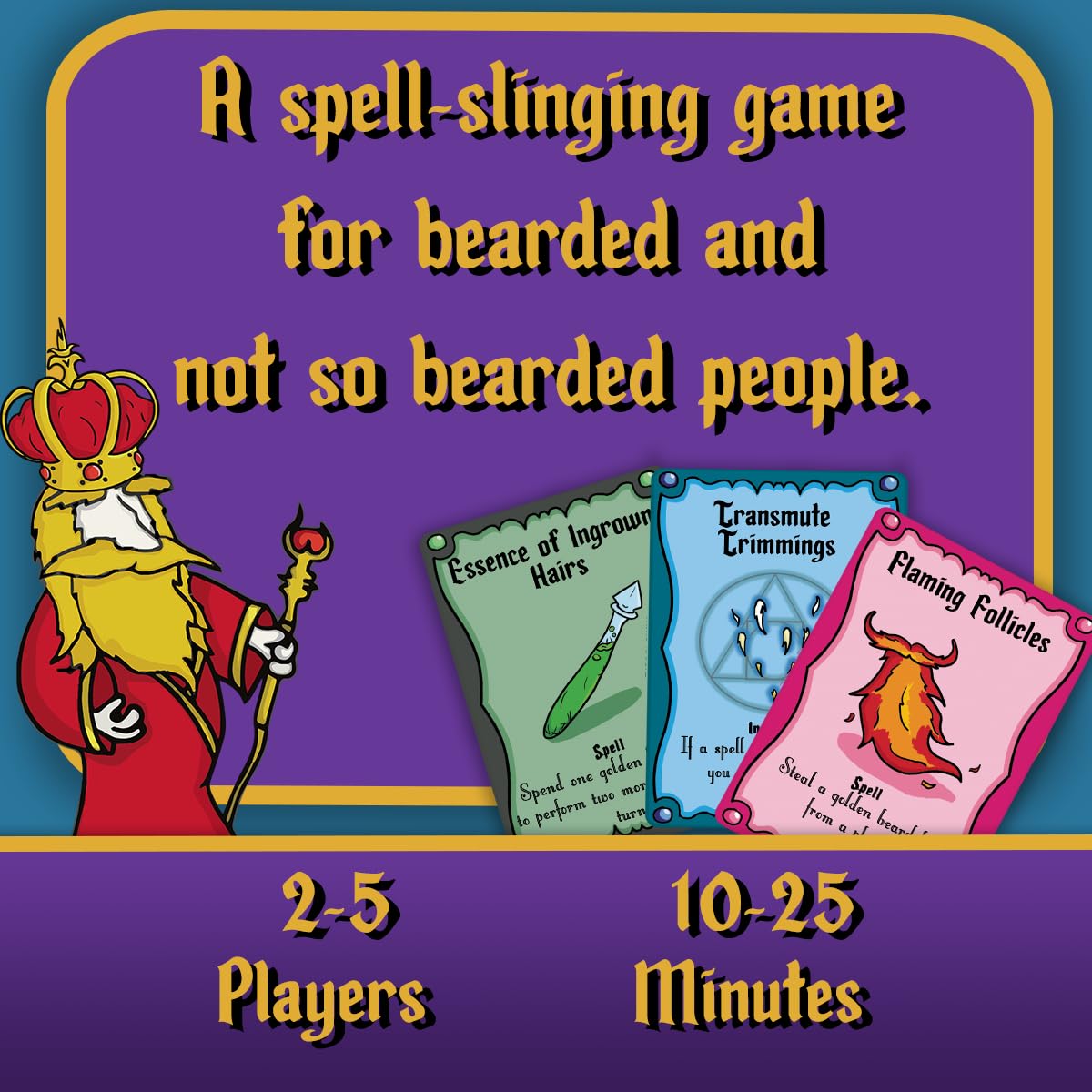 Beard Wizards Card Game for 2-5 Players by The Dusty Top Hat