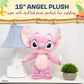 Kids Preferred Disney Baby Lilo & Stitch Angel Soft Huggable Stuffed Animal Cute Plush Toy for Toddler Boys and Girls, Gift for Kids, Pink Angel 15