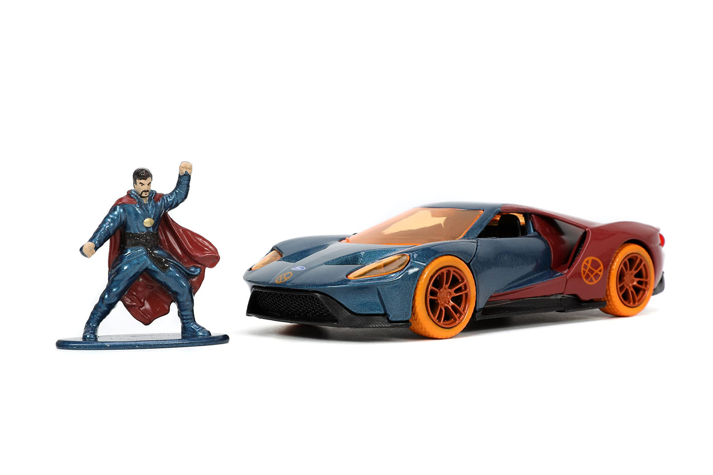 Jada Toys Marvel 1:32 2017 Ford GT Die-cast Car with 1.65" Dr. Strange Figure, Toys for Kids and Adults