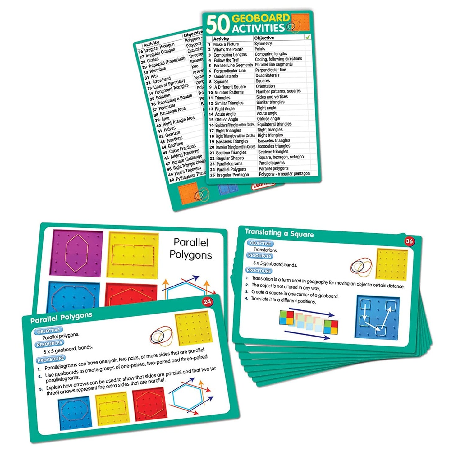 Junior Learning JL342 50 Geoboard Activities, Multi Medium