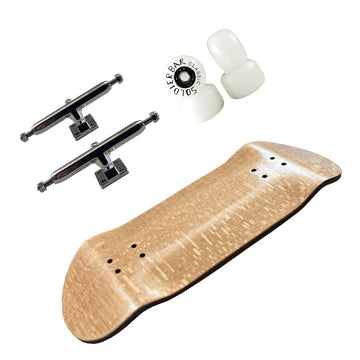 SOLDIER BAR Pro Fingerboard Complete (5-Layer 35mm Deep concave Handmade Maple Deck + Hex (36mm) Truck + Pro Ice Wheels) (Brown)