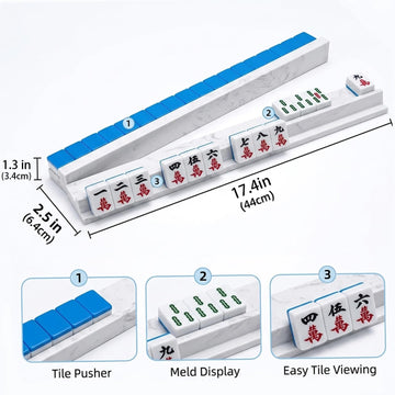 BAOOOHEE 4-Piece White Anti-Slip Marble Mahjong Racks