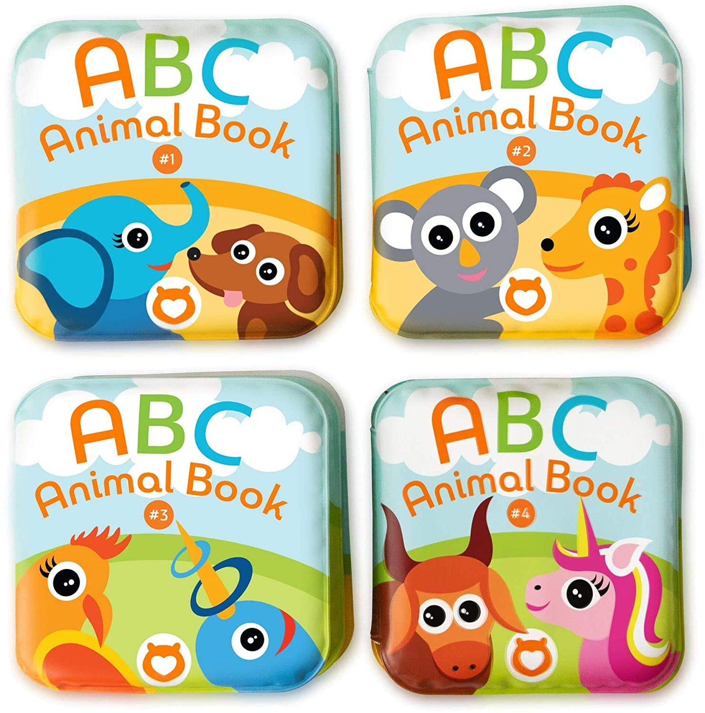 Floating Baby Bath Books. Kids Learning Bath Toys. Waterproof Bathtime Toys for Toddlers. Kids Educational Infant Bath Toys.(Set of 4: ABC Animal Bath