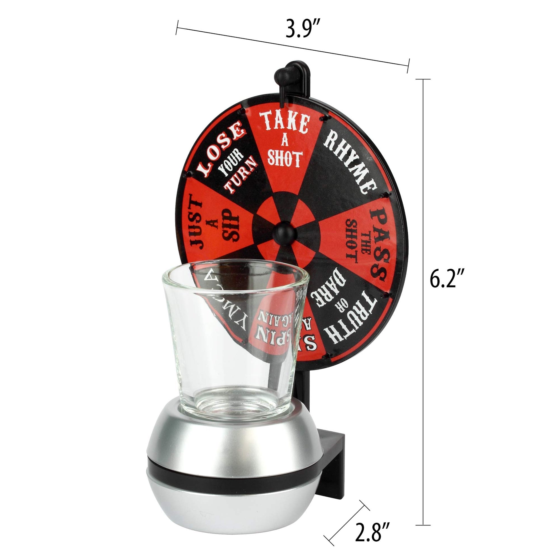 Barbuzzo Funwares Wheel of Shots - Roulette-Style Party Game - Spin the Roulette Wheel for Fun Challenges - Perfect for Bachelor Party, 21st Birthday