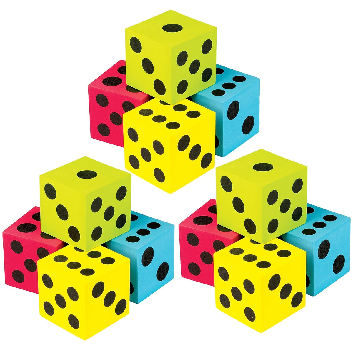 Teacher Created Resources Foam Colorful Jumbo Dice, 4 Per Pack, 3 Packs