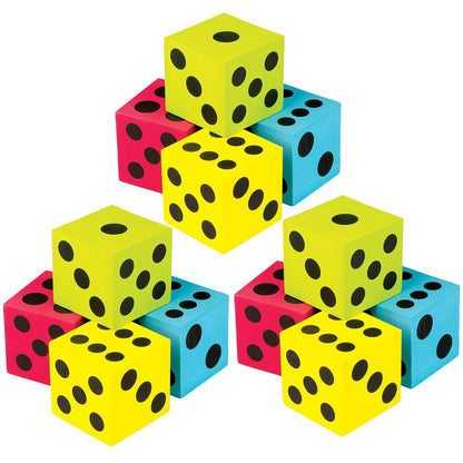 Teacher Created Resources Foam Colorful Jumbo Dice, 4 Per Pack, 3 Packs