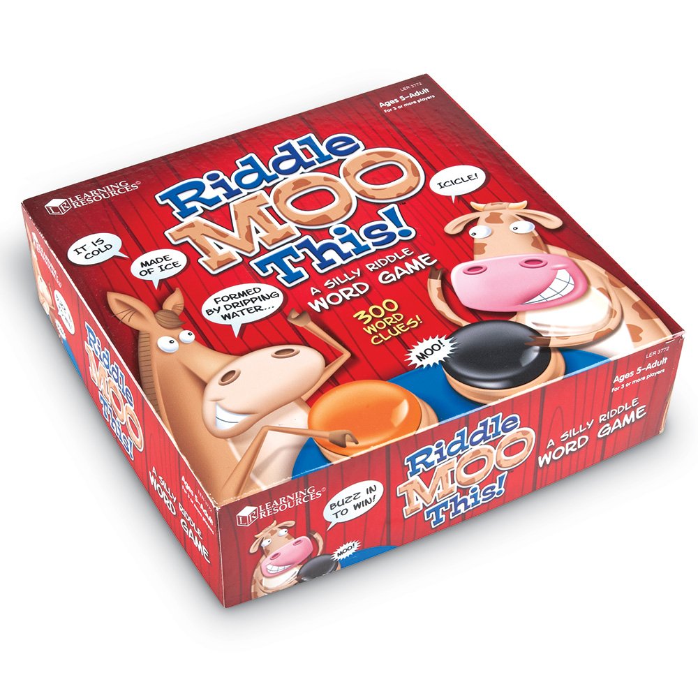 Learning Resources Riddle Moo This - Funny Card Games for Kids and Adults, Classroom Learning Games for Kids 5-7, Guess the Clue Game, Family Night