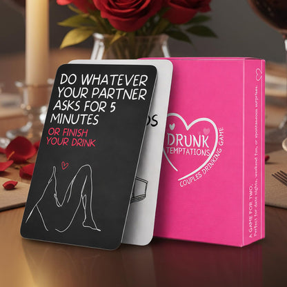 CHOYTONG Couples Drinking Game Partner Drunk Cards, 50 Date Night Ideas for Drunk Desires