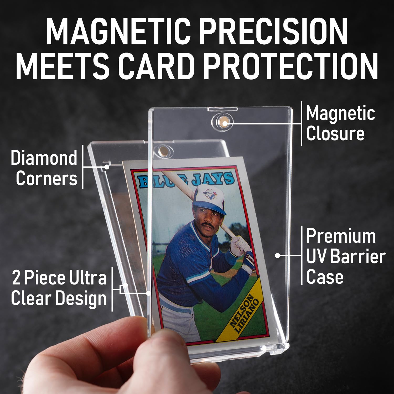 Premium 35PT - 360PT Magnetic Card Holder Case | Magnetic Trading Card Holder, Pro Sports, Football, Basketball, Baseball, MTG & TCG U-V Hard