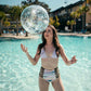 Poolcandy Glitter Beach Ball, Silver Gitter