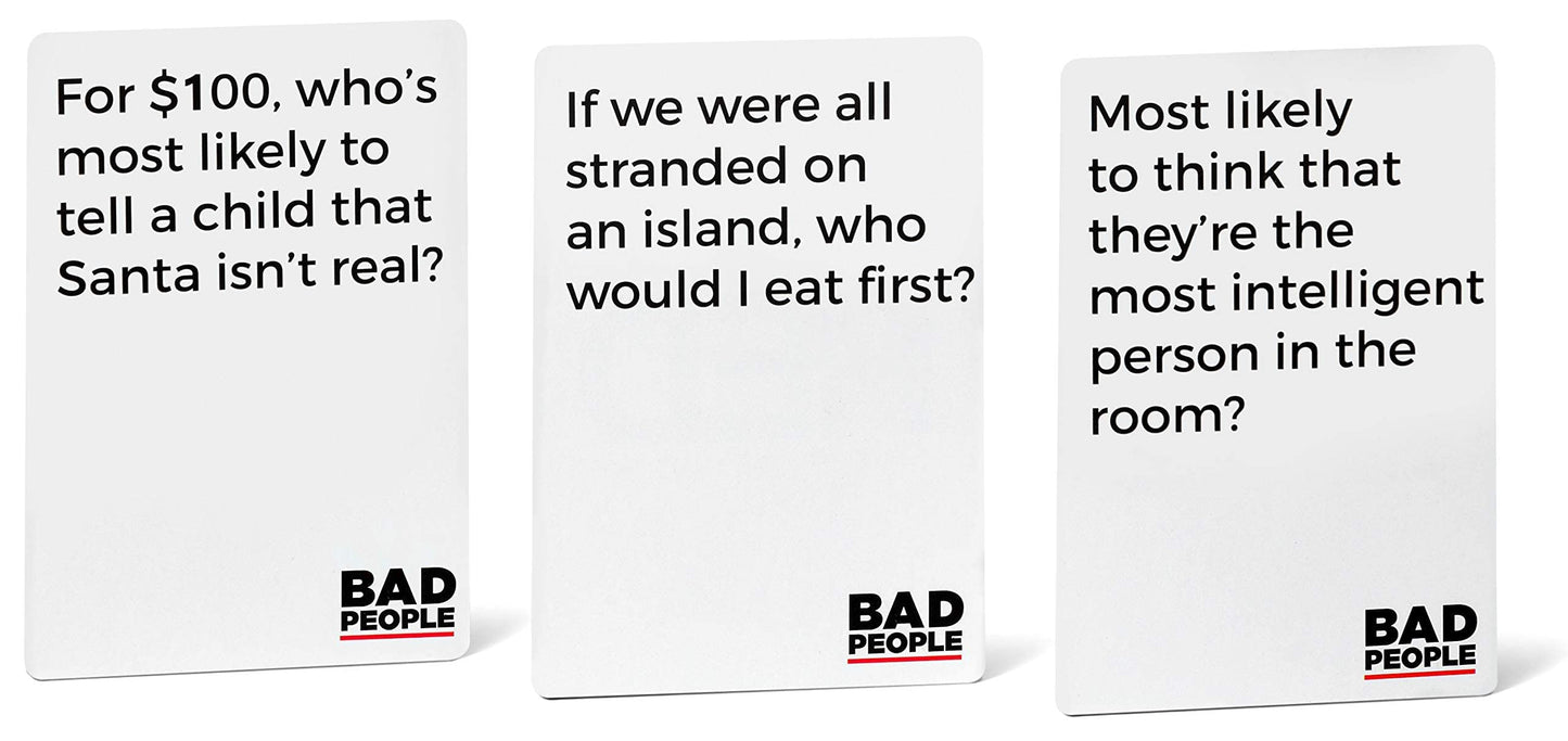 BAD PEOPLE Party Game - Green Expansion - 100 New Question Cards for the Hilarious Adult Card Game for Fun Parties & Board Games Night with Your Group