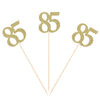 Pack of 10 Gold Glitter 85th Birthday Centerpiece Sticks Number 85 Table Topper Age Letter Decorations