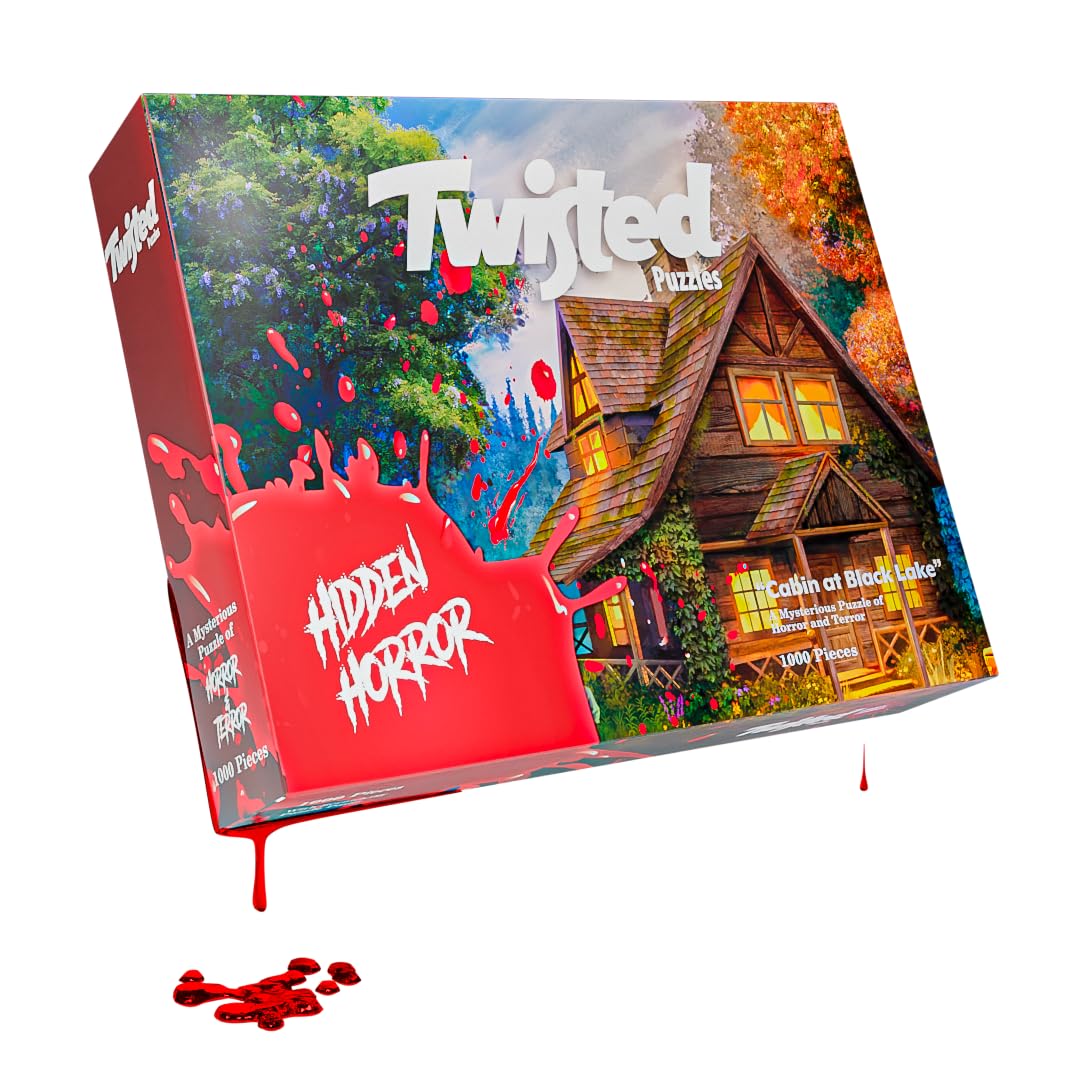 Twisted Puzzles - Hidden Horror Series: Cabin at Black Lake, 1000 Piece Adult Jigsaw Puzzle, Halloween Puzzle, A Scare for Those Who Dare