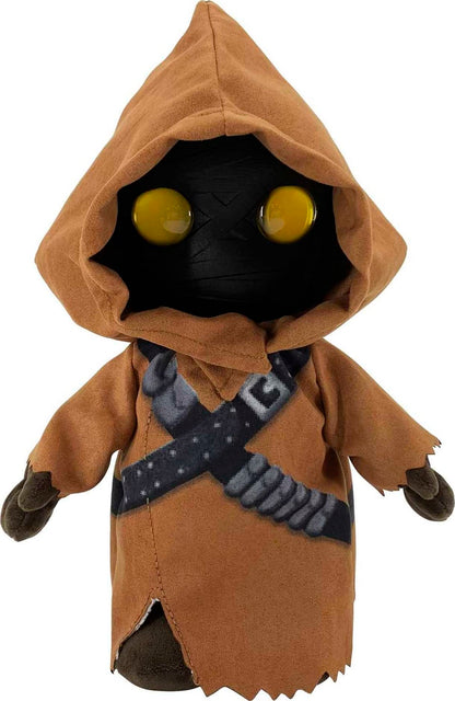 Mattel Star Wars Galactic Pals Plush Toy, Jawa 11-inch Soft Doll Set with Carrier & Personality Profile Card for Personalized Experience