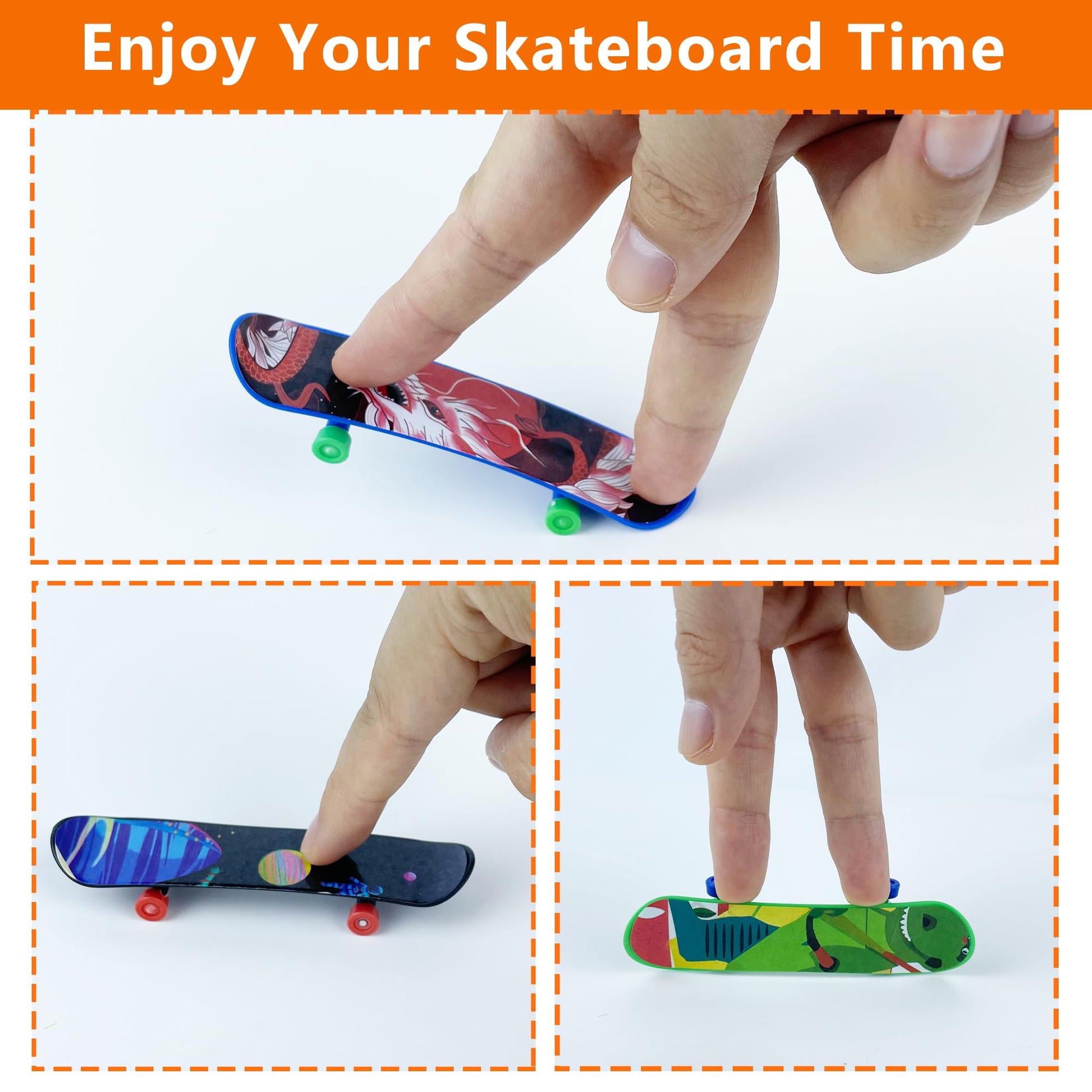 XIPEGPA 100 PCS Mini Finger Skateboards Finger Skateboard Toys for Birthday Party Favors Gift Props Decoration (100)