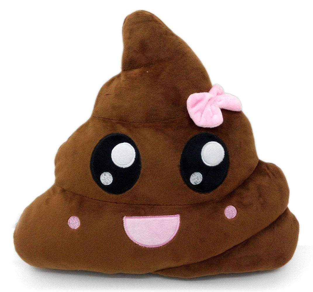 WEP Poop Emoji Pillow Emoticon Stuffed Plush Toy Doll Smiley Cat Heart Eyes Alien Devil Kiss Face (PINKPOOP)