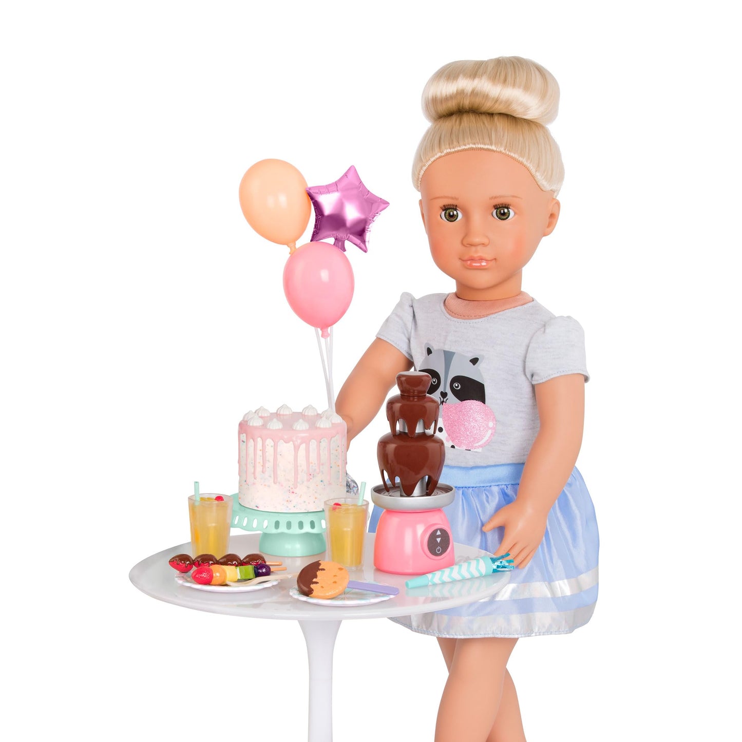 Our Generation - Sweet Celebration Birthday Set - 18-Inch Doll Party Accessories - Birthday Cake & Balloons - Pretend Food & Supplies - Imaginative