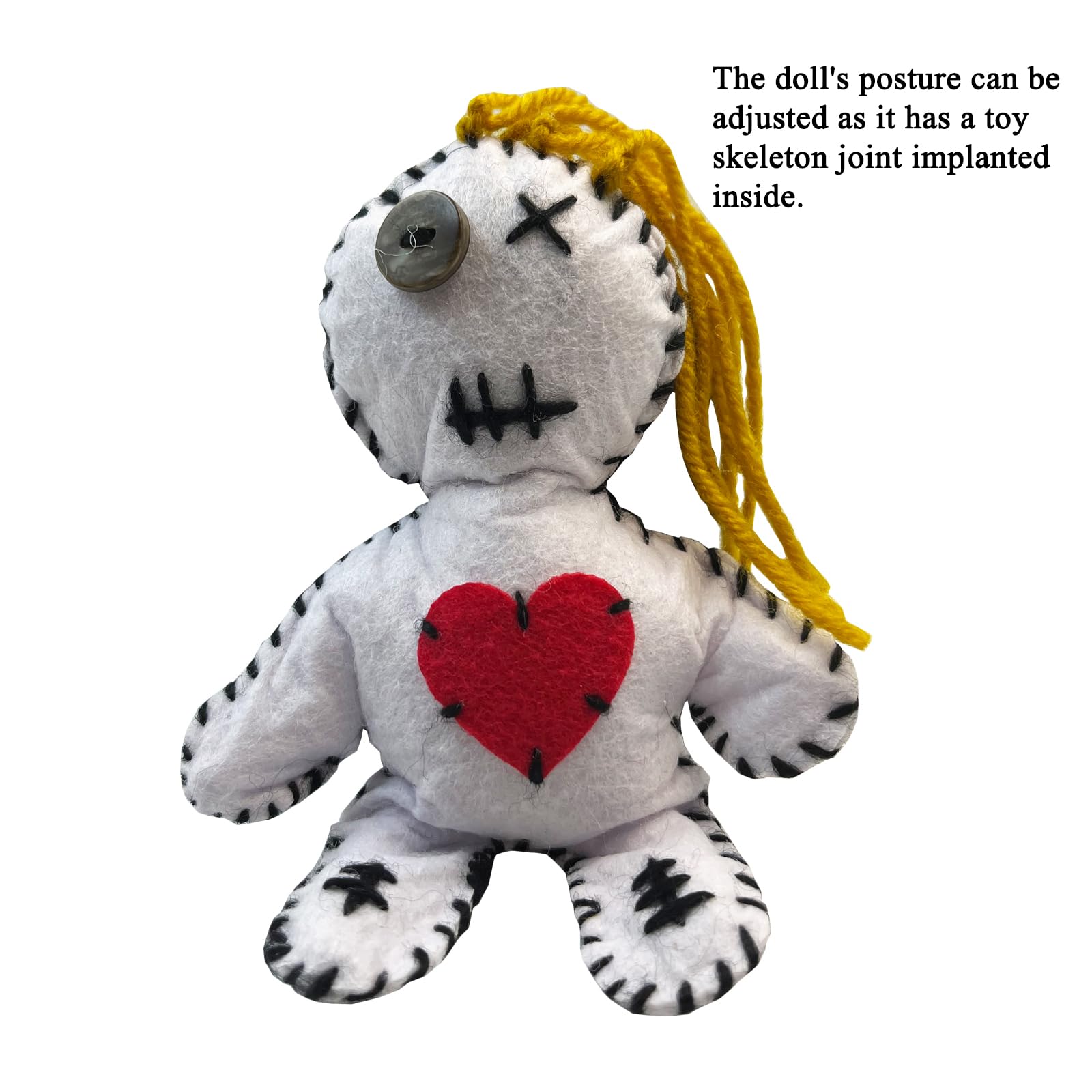 6.2" Handmade Peace & Harmony Poppet Voodoo Doll for Happy Couple/Marriage Communication/Protection/Halloween Decor (Dark Golden Blonde Hair)