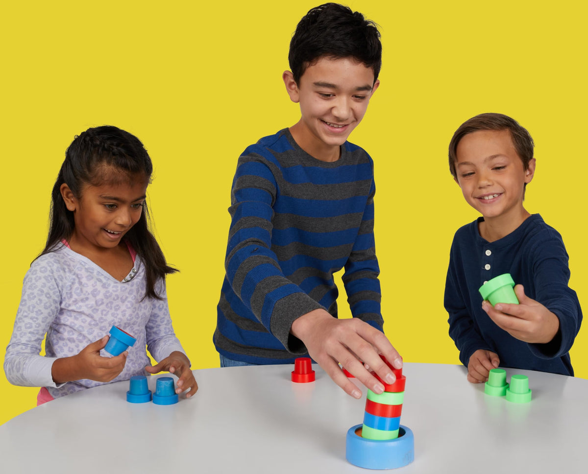 Slam Cup, Speed and Color Matching Cups Kids and Family Game by Blue Orange Games for 2 to 4 Players. Recommended for ages 6 & up