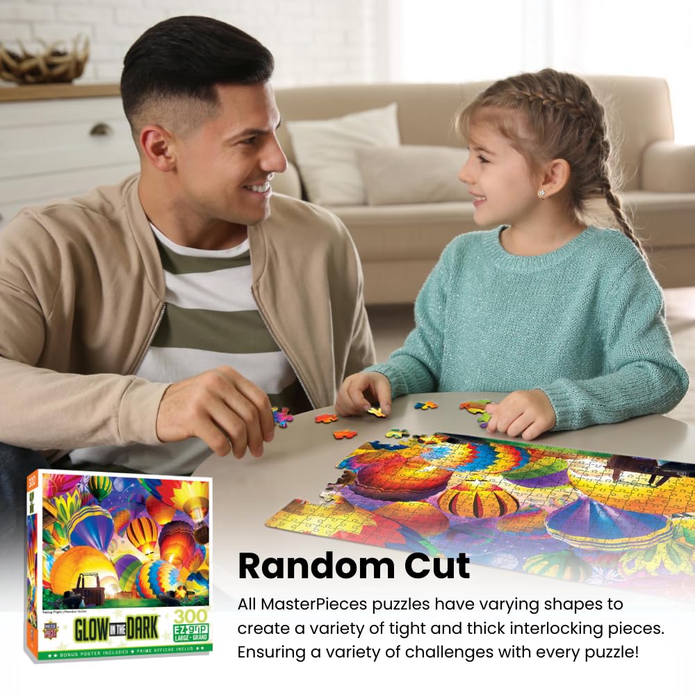 Masterpieces 300 Piece EZ Grip Glow in the Dark Jigsaw Puzzle - Rainbow World - 18"x24"