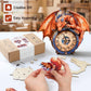 Rnfinewow 3D Puzzles for Adults, 3D Puzzle Fiery Dragon Clock Kit (with Pendulum), Wooden Puzzles for Adults Home Decor DIY Clock Crafts for Adult