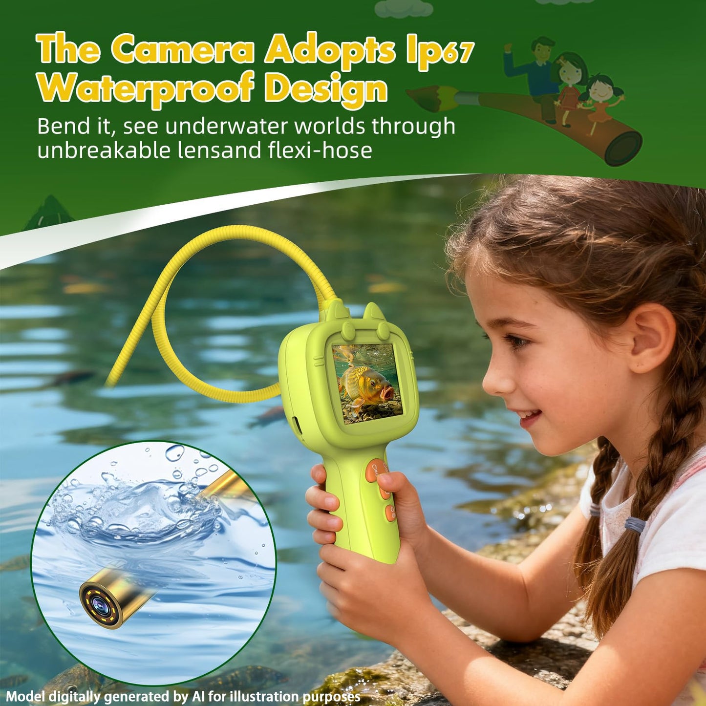 Kids Borescope Camera, STEM Learning Toy for 3+ Years Old Boys Girls