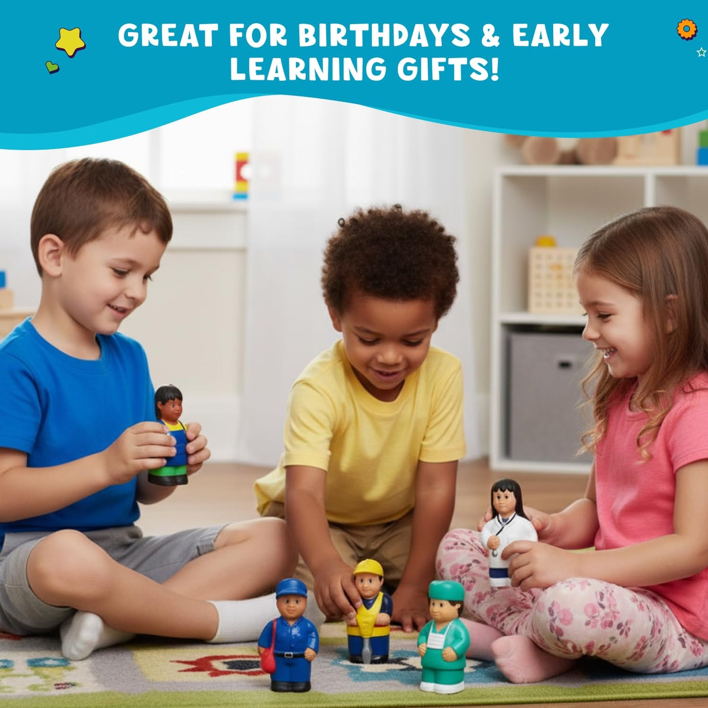 Get Ready Kids Multicultural Career Figures Set of 8-5 inch Chunky Toys