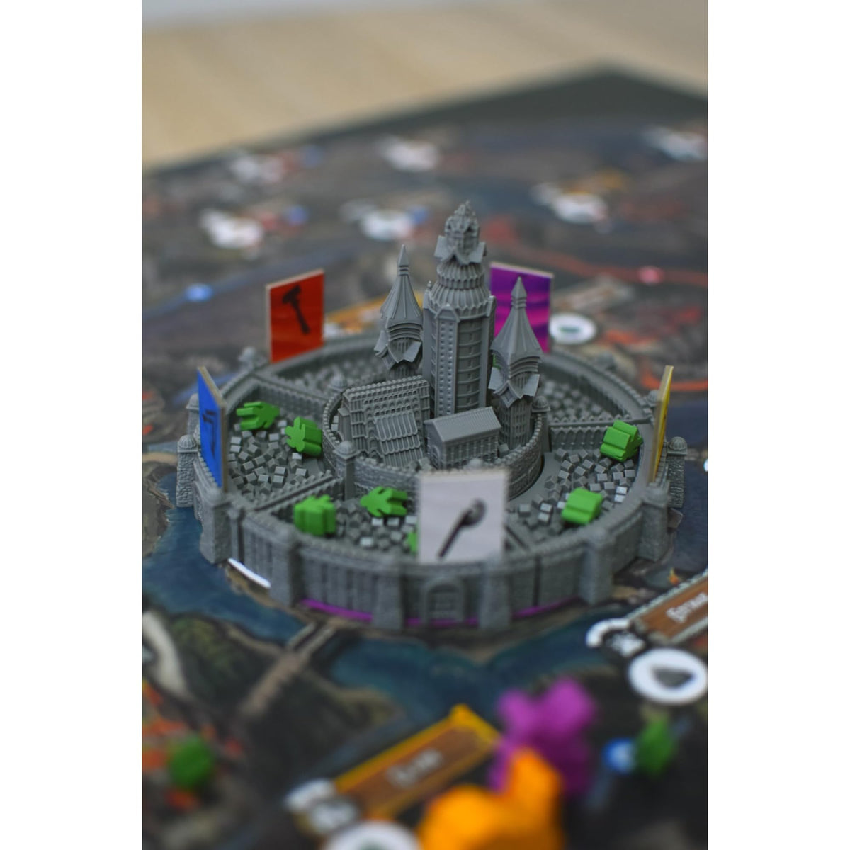 Archona Games: Pest: Capital City Miniature Pack - Premium Component Upgrade, Unpainted Miniature Buildings & Bases, Strategy Board Game Accessory