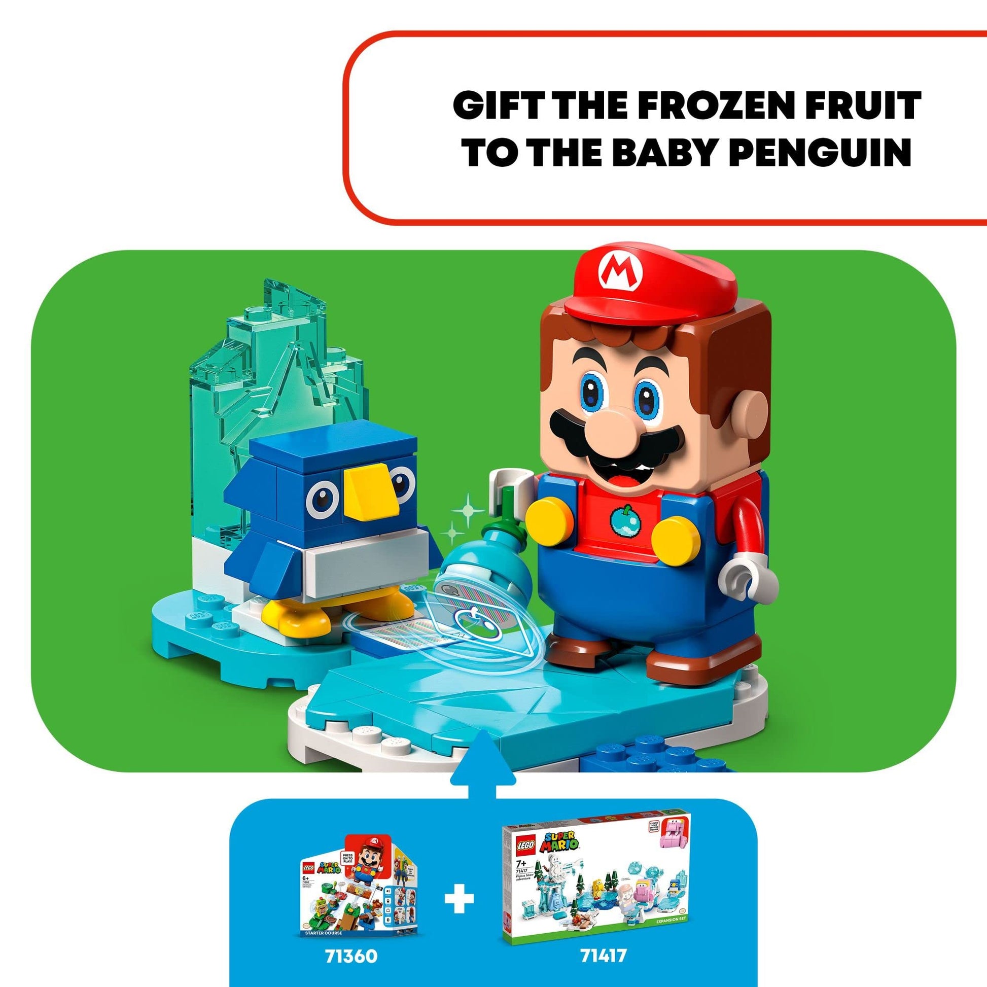 LEGO Super Mario Fliprus Snow Adventure Expansion Set 71417, Toy for Kids to Combine with Starter Course, with Freezie and Baby Penguin Figures,