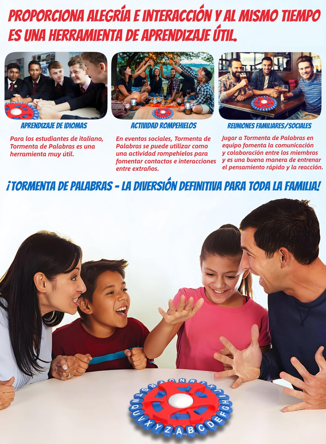 Aodomis 26 Teclas Basta Juego De Mesa, Juegos De Mesa En EspañOl, Spanish Games, Quick Thinking Letter Pressing Word Game, A Great Board Game