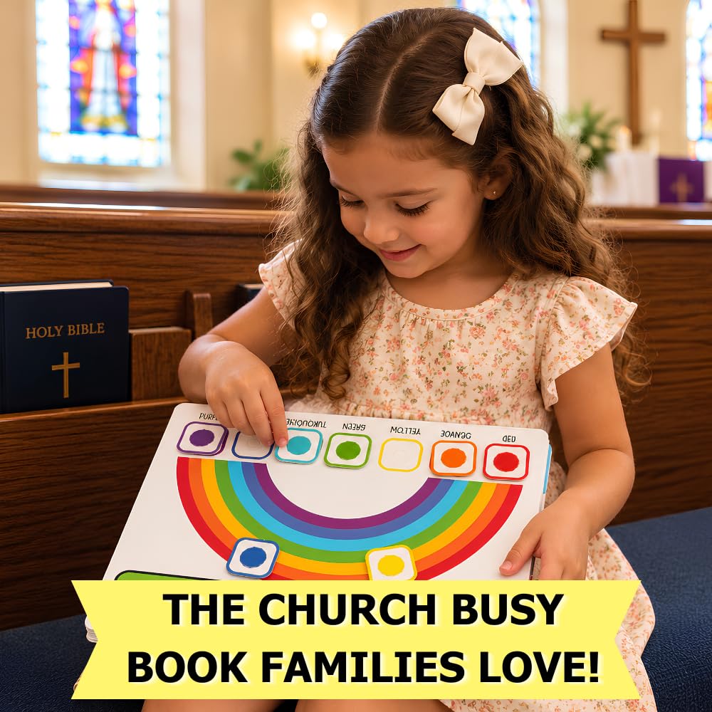 Bible Busy Book for Toddlers Ages 3 and Up - Montessori Sensory Toys Busy Board Homeschool Preschool Learning Activities - Gifts for 3 Year Old Boys