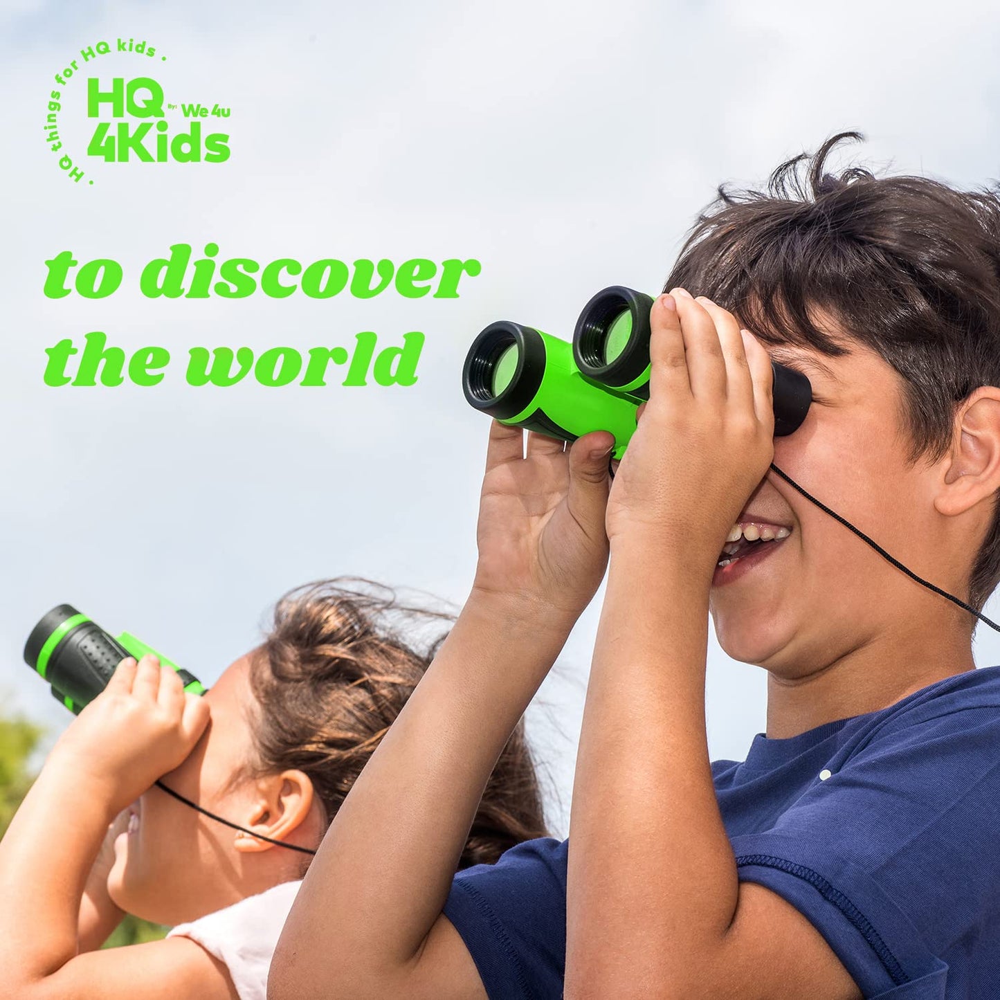 HQ 4KIDS BY: WE 4U - Outdoor Adventure Kit for Kids: Binoculars, Compass, Magnifying Glass & Flashlight. 3-12 Year Old Boys & Girls (Green) (Green)