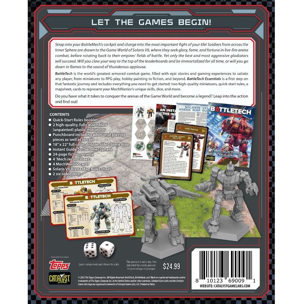 Catalyst Game Labs | BattleTech | Essentials | Miniature Game | Strategic Wargame for 1-2 Players | Sci-Fi Mech Wargame Starter Set
