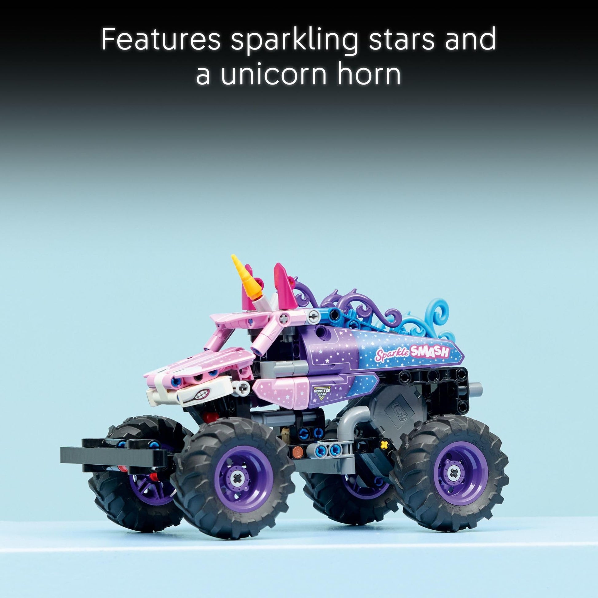 LEGO Technic Monster Jam Sparkle Smash Pull-Back Truck Toy for Boys & Girls - Monster Truck Building Toy W/Pull-Back Racing Action for Kids, Ages 7+