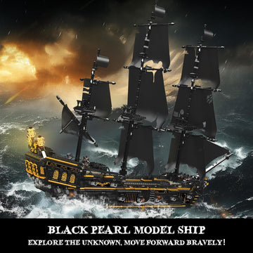 Mould King 13199 Pirates Ship Model Building Blocks Kits, MOC Large Black Pearl Sailboat Model Construction Set to Build, Gift for Age 14+/Adults