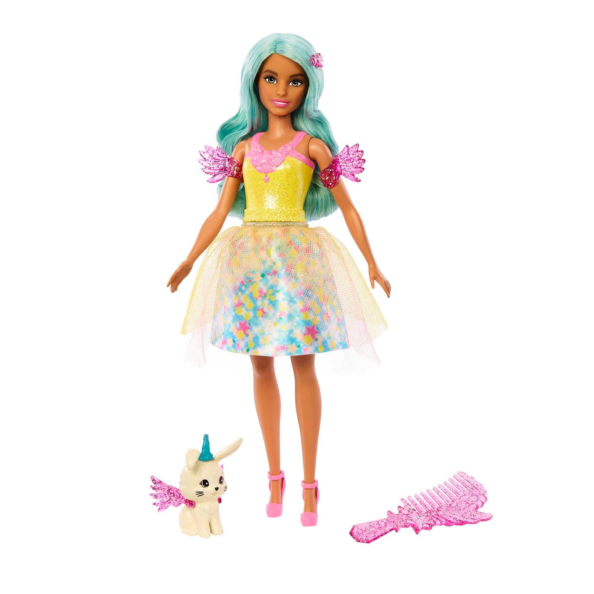 Barbie A Touch of Magic Fashion Doll, Teresa with Fantasy Outfit & Colorful Hair with Comb & Pet Accessories