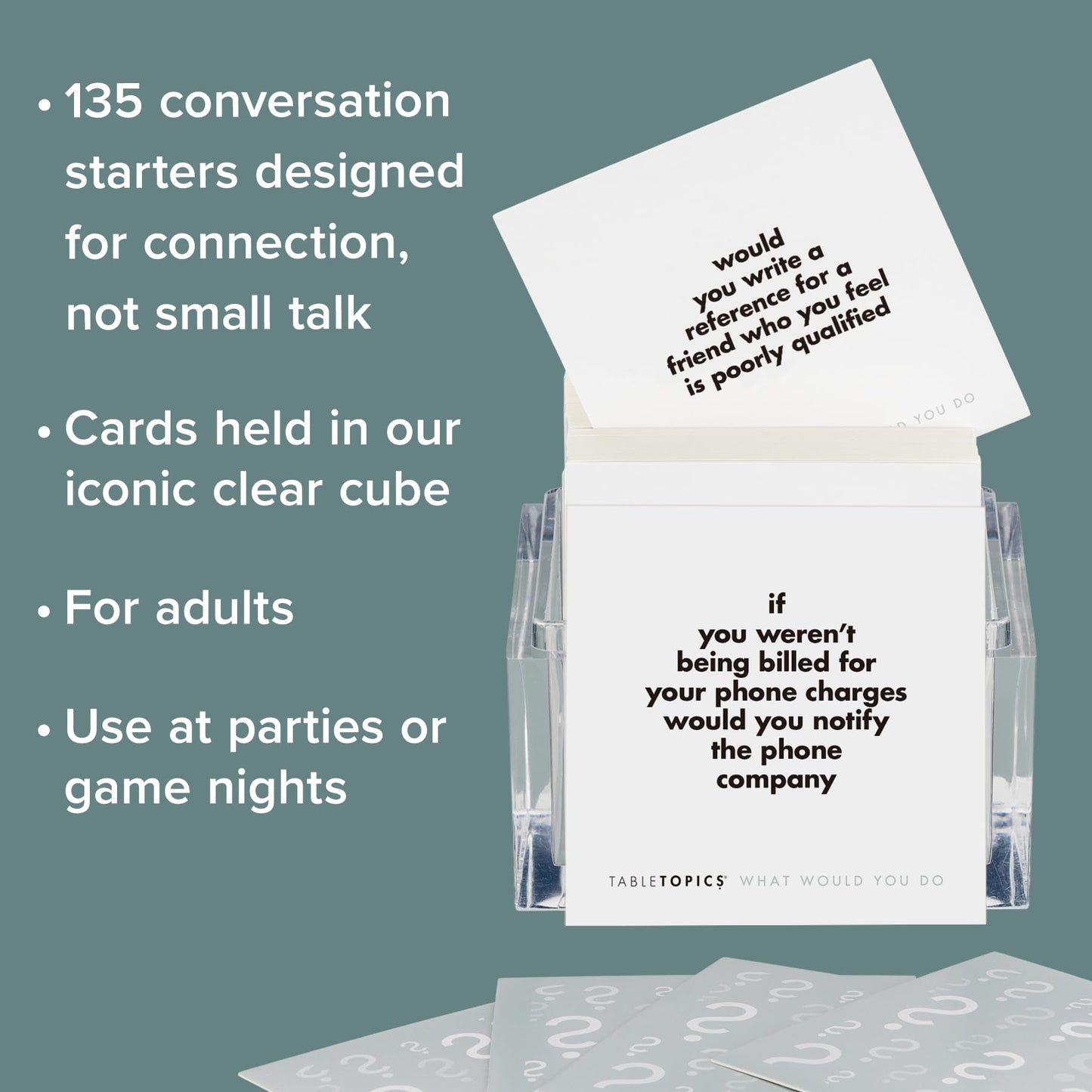 TableTopics What Would You Do Question Card Game - 135 Provocative Conversation Starter Cards for Parties with Adult Friends, Spark Lively Debates