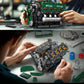 Mould King 10182 V8 Engine Building Blocks Sets, MOC V8 Tank Engine Model Kit with Battery and Motor, Collectable 8-Cylinder Combustion Car Engine