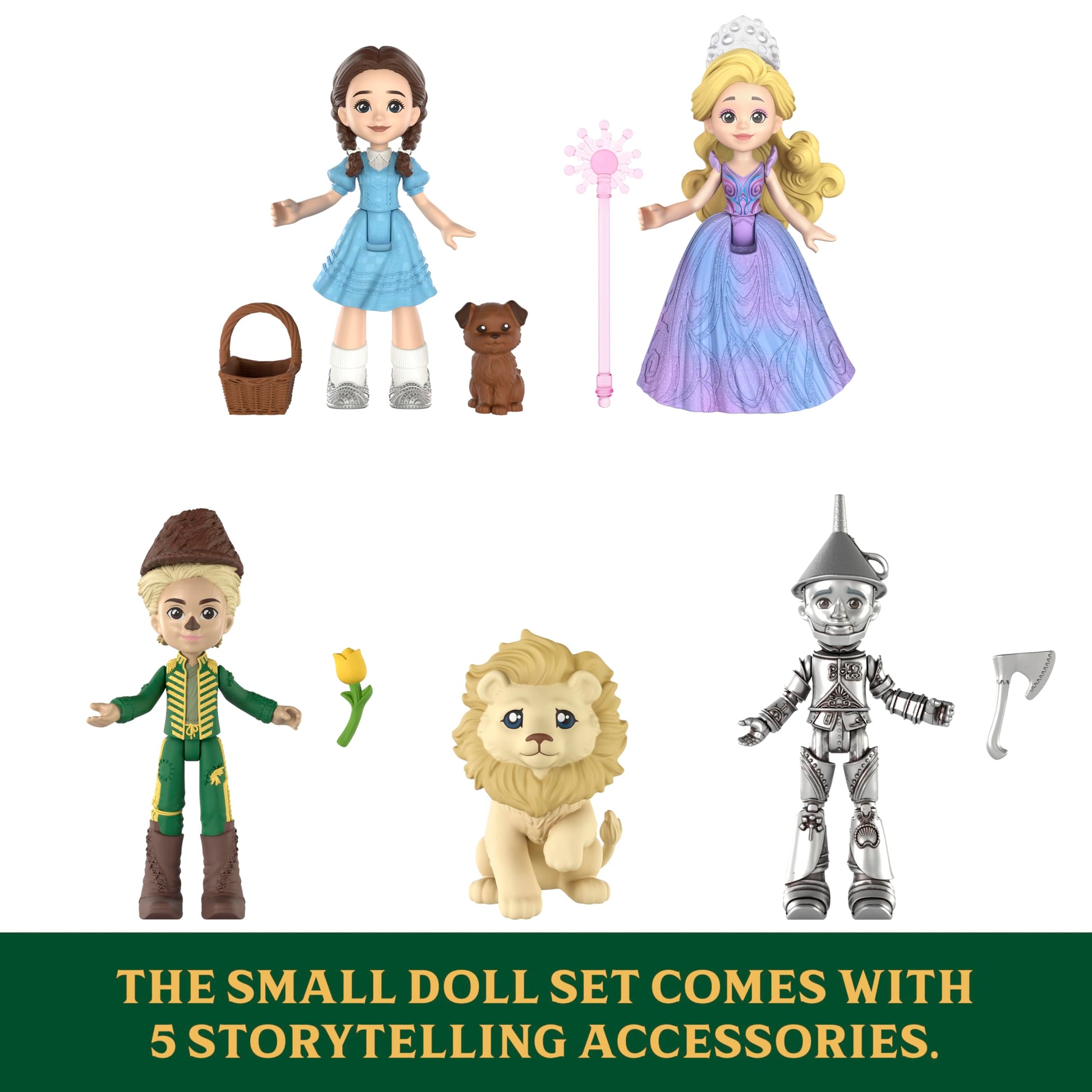 Mattel Universal Pictures’ Wicked: for Good Oz Story Set 5 Small Dolls Wearing Signature Looks, 1 Animal Friend & 5 Storytelling Accessories