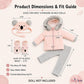 18 Inch Doll Winter Clothes Set - 4PC Koala Snow Jacket Coat Outfit with Matching Hat & Boots Compatible with American Girl, Our Generation, My Life