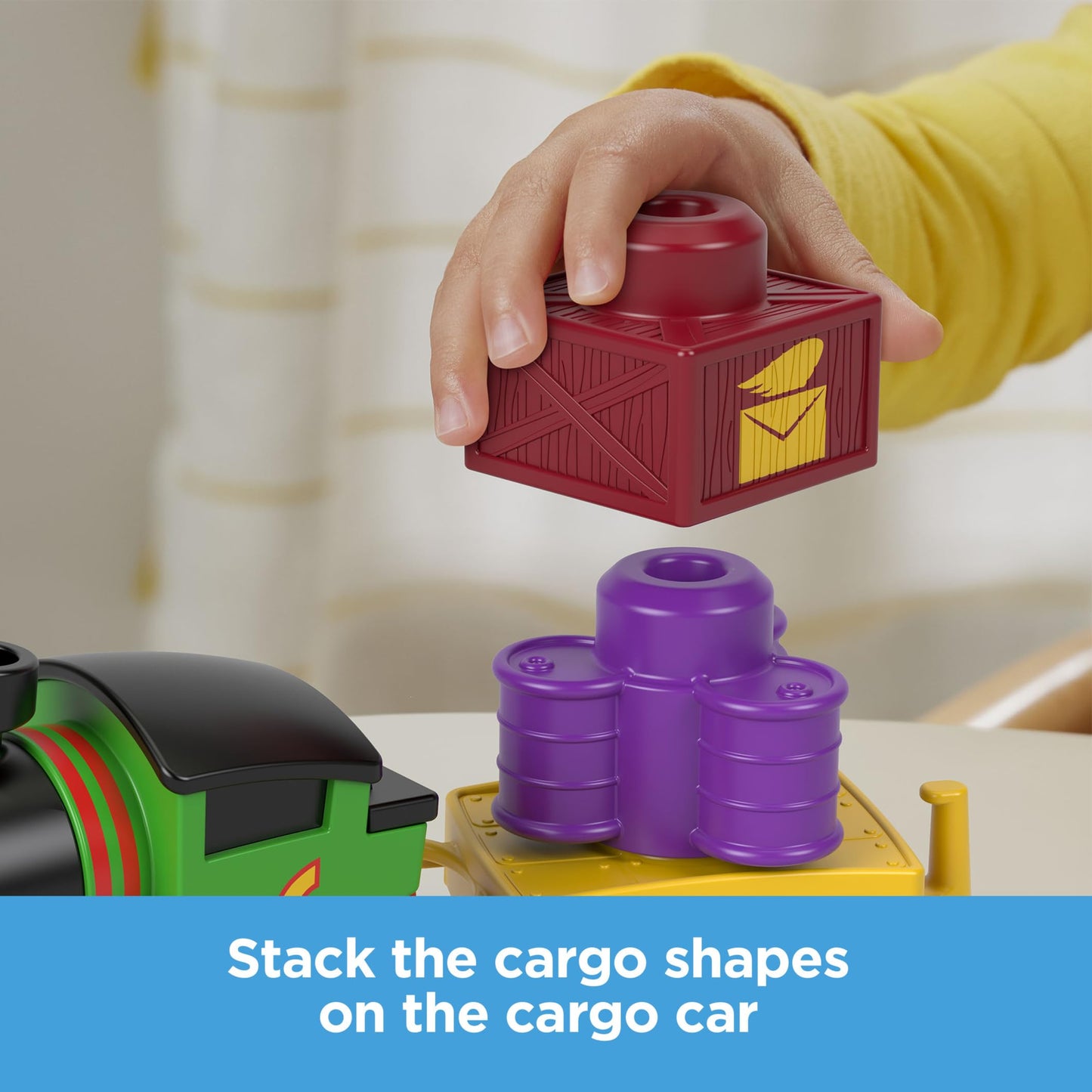 Thomas & Friends Toddler Toy My First Percy Push-Along Train with Stacking Cargo for Kids Ages 18+ Months
