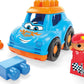 Mega Bloks First Builders Toddler Building Blocks Toy Set, Ricky Race Car with 6 Pieces and Storage, 1 Figure, Blue, Ages 1+ Years