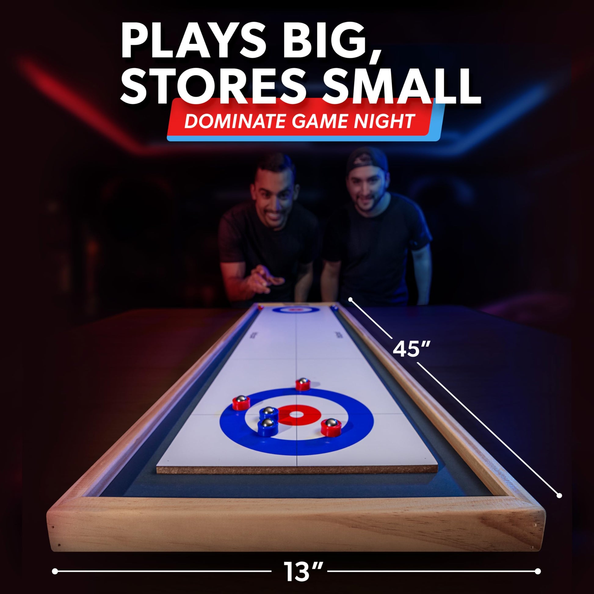 GoSports Shuffleboard and Curling 2 in 1 Tabletop Board Game