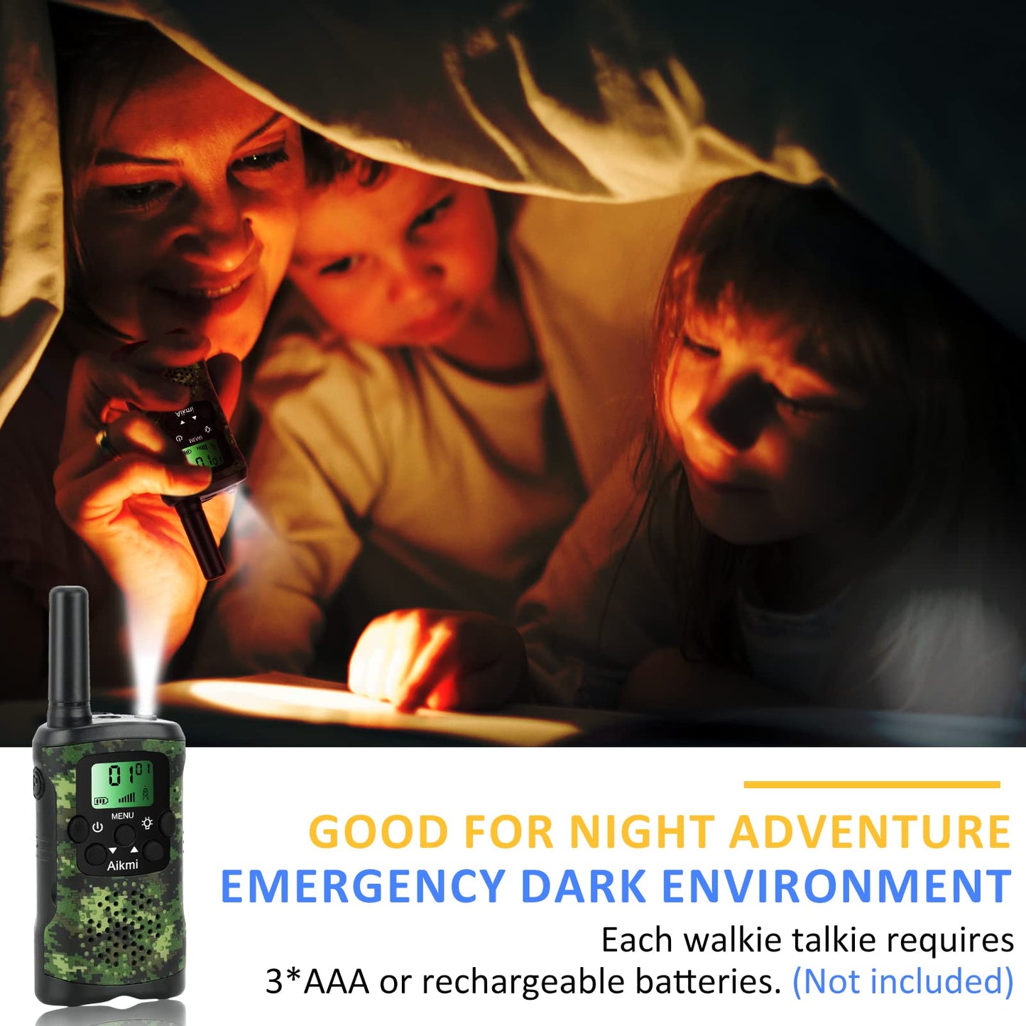 Walkie Talkies for Kids Toys for Boys Aged 5+ Outdoor Toys 2 Way Radio 22 Channel 3 Miles Range for Camp Hunt Adventure Game Birthday 6 7 8 9 10 Year