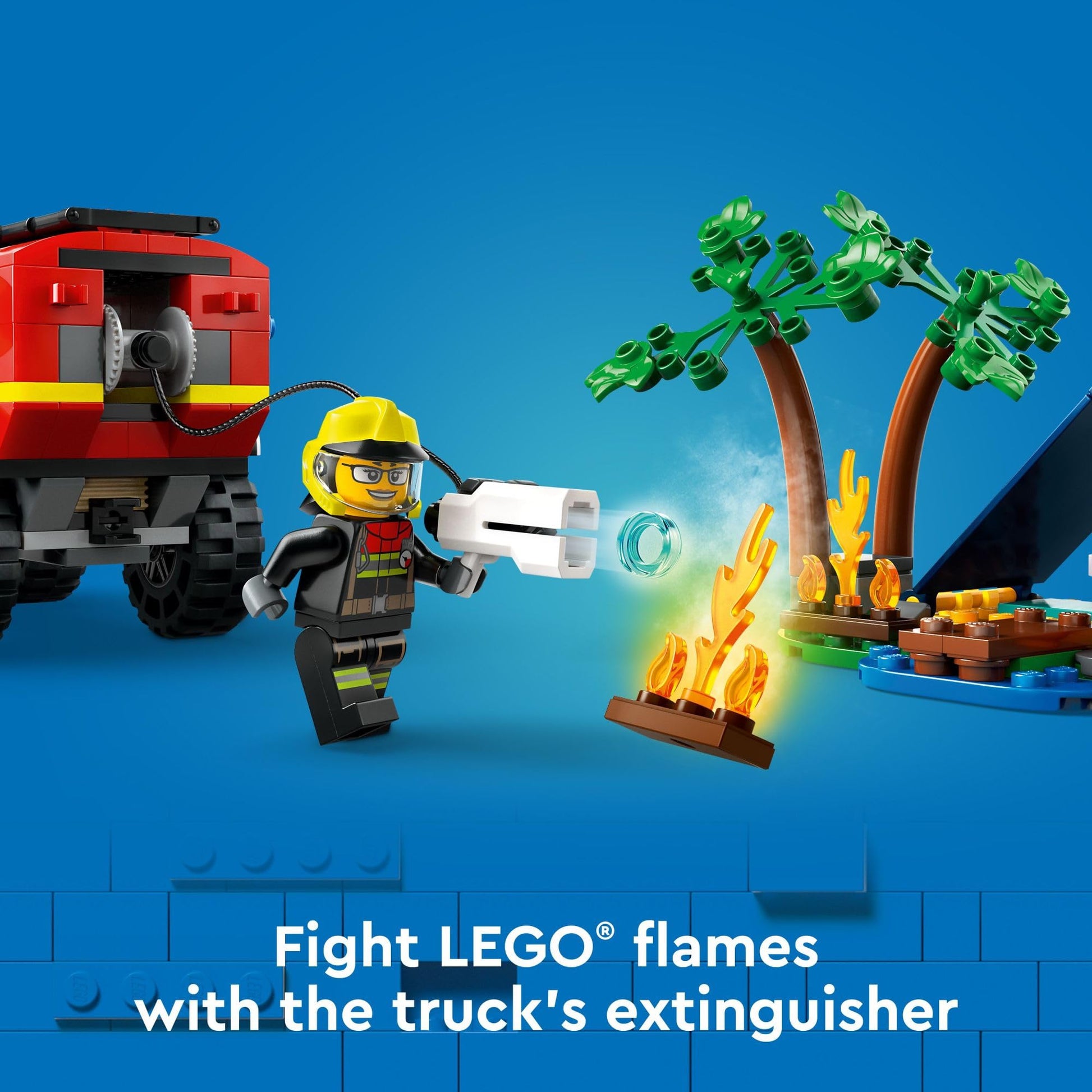 LEGO City 4x4 Fire Truck with Rescue Boat - Building Toy for Boys & Girls, Ages 5+ - Gift for Birthdays - Truck Toy W/ 3 Minifigures - 60412